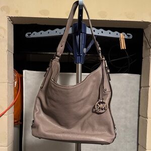 Michael Kors Pebble Leather Taupe Hobo Bag